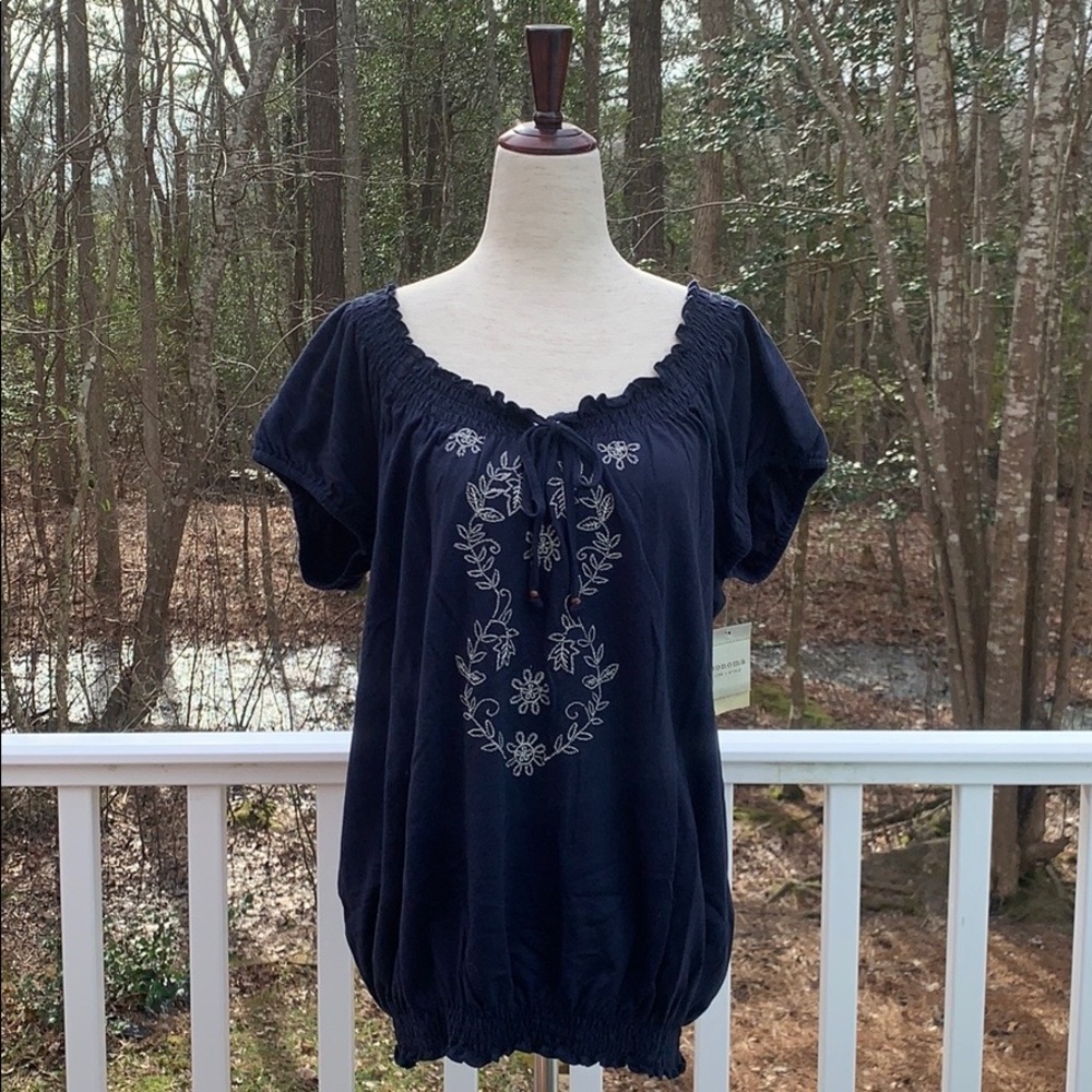 Sonoma Blouse with Floral Embroidery